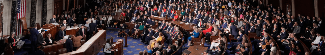 The interior of the U.S. House of Representatives chamber during a session